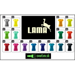 dámske farebné svietiace tričko Lama, vtipné tričká s potlačou