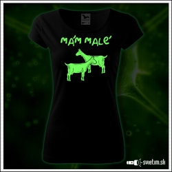 dámske vtipné svietiace tričko Mám malé kozy, vtipný darček pre ženy