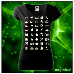 dámske vtipné tričko so svietiacou potlačou pre turistku Iconspeak, humorný darček pre ženy