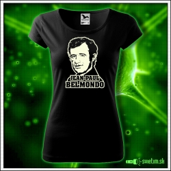 Dámske retro tričko so svietiacou potlačou Jean Paul Belmondo retro darčeky
