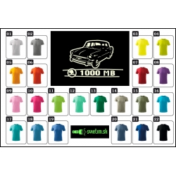 Detské farebné tričká Škoda 1000 MB so svietiacou fosforovou potlačou