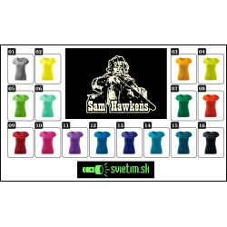 Dámske farebné tričká s motívom z filmu Winnetou a potlačou Sam Hawkens