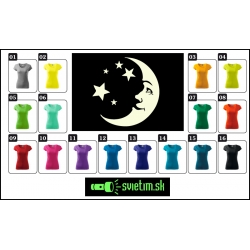 Dámske farebné tričko mesiac so svietiacou potlačou mesiaca na tričku s vílou