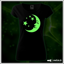 Dámske svietiace tričká Mesiac so svietiacou potlačou tričko s mesiacom darček k narodeninám vianoce oslavu
