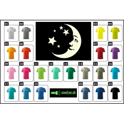 Detské farebné tričko Mesiac so svietiacou potlačou mesiaca na tričku s mesiacom