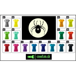 Dámske farebné tričko Pavúk so svietiacou potlačou pavúka na tričku s Pavúkom