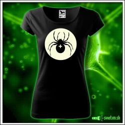 Dámske tričká Pavúk s fosforovou svietiacou potlačou tričko s pavúkom darček k narodeninám vianoce oslavu