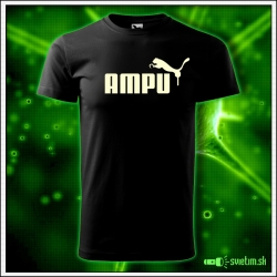 Svietiace detské tričko Ampu, čierne vtipné tričko