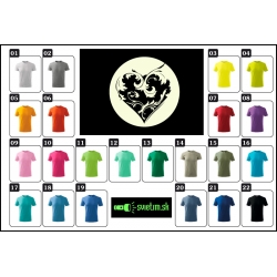 Detské farebné tričko SRDCE so svietiacou potlačou SRDCA na tričku so SRDCOM