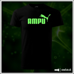 Originálne detské čierne svietiace tričko Ampu