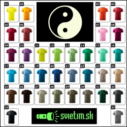 Pánske farebné tričko JIN JANG so svietiacou potlačou JIN JANGA na tričku s JIN a JANGOM