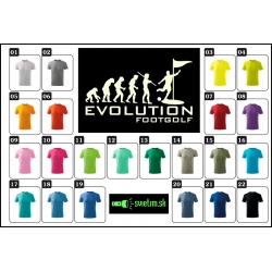 detské farebné svietiace tričká Evolúcia Footgolfu, vtipné tričká s potlačou pre deti