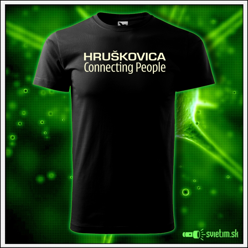 Svietiace unisex tričko Hruškovica, čierne vtipné alkoholové tričko