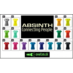 dámske farebné svietiace tričko alkohol Absinth, vtipné tričká s potlačou