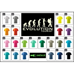 detské farebné svietiace tričká Evolution tourist, vtipné tričká s potlačou