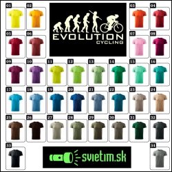 farebné svietiace tričko Evolution cycling, vtipné tričká s potlačou