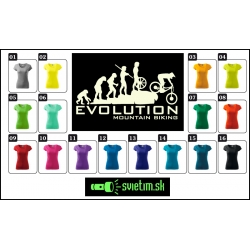 dámske farebné svietiace tričko Evolution mountain biking, vtipné tričká s potlačou