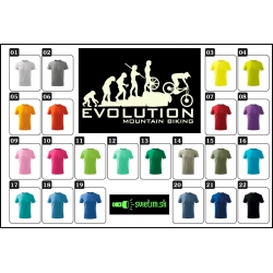 detské farebné svietiace tričká Evolution mountain biking, vtipné tričká s potlačou
