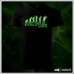 Originálne čierne svietiace tričko s motívom Evolúcia šípiek