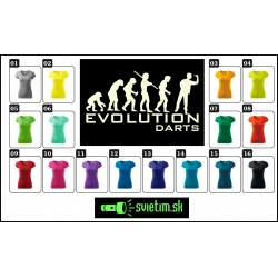 dámske farebné svietiace tričko Evolution darts, vtipné tričká s potlačou