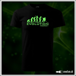 Originálne čierne svietiace tričko s motívom Evolution hockey