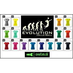 dámske farebné svietiace tričko Evolúcia volejbalu, vtipné tričká s potlačou
