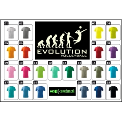 detské farebné svietiace tričká Evolúcia volejbalistu, vtipné tričká s potlačou pre deti