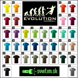 farebné svietiace tričko Evolúcia hádzaná, vtipné tričká s potlačou