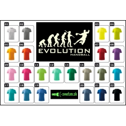 detské farebné svietiace tričká Evolúcia hádzanára, vtipné tričká s potlačou pre deti