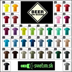 unisex farebné svietiace alkoholové tričko Beer on board, vtipné tričká s potlačou