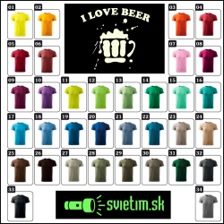 unisex farebné svietiace alkoholové tričko I love beer, vtipné tričká s potlačou