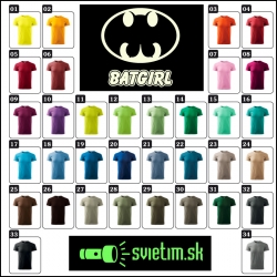unisex farebné svietiace tričká Batgirl, vtipné tričká s potlačou