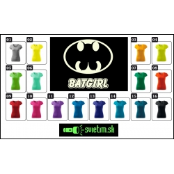 dámske farebné svietiace tričká Batgirl, vtipné tričká s potlačou