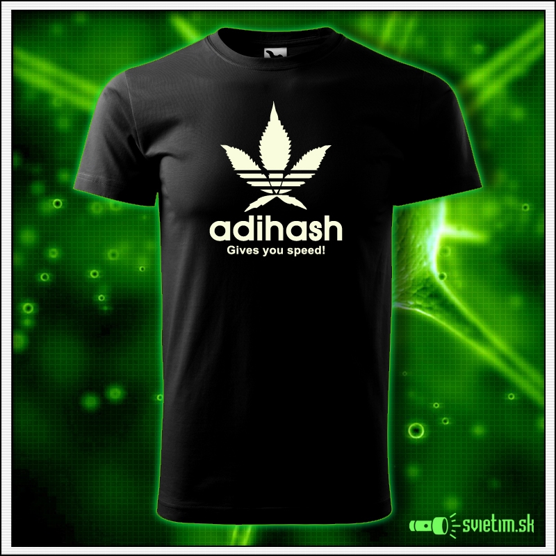Svietiace unisex tričko Adihash gives you speed!, čierne vtipné tričko