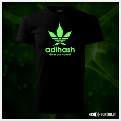 Originálne čierne svietiace tričko Adihash gives you speed!