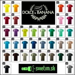 unisex farebné svietiace tričká Dolce & Banana, vtipné tričká s potlačou