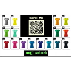 Svietiace dámske  farebné vtipné tričká  QR code humorné darčeky