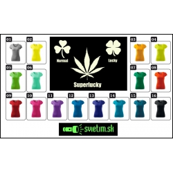 vtipné farebné tričká pre ženy mariška, Superlucky, svietiace tričká marihuana