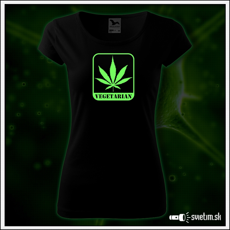 vtipné dámske tričko Vegetarian marihuana vtipný darček cannabis