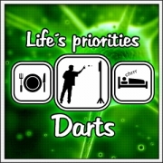 Vtipné šípkarské svietiace tričká Life´s Priorities Darts